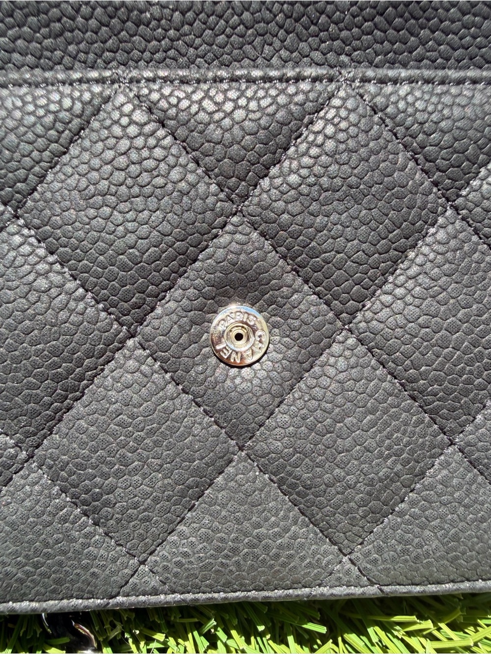 Chanel Wallet on Chain Quilted Caviar Matte Black Color, Silver Chain - Picture 7 of 12